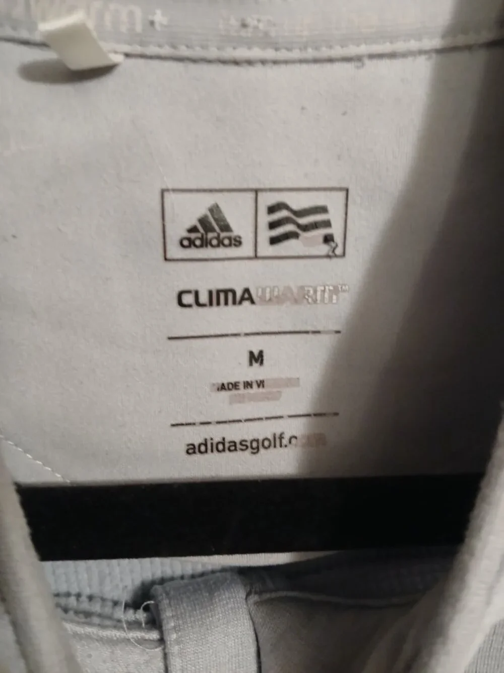 Adidas ClimaWarm Track Jacket Mens Size M Gray Full Zip Pockets Fleece Golf